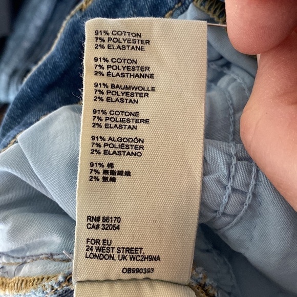 Free People High Waisted Jeans Size 29 Busted Knee - Picture 4 of 5